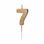 Gold number 7 candle