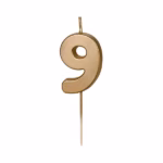 Gold number 9 candle