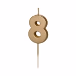 Gold number 8 candle