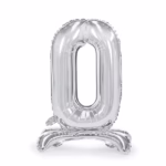 Standing Number Balloon 0 -silver-