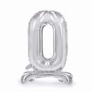 Standing Number Balloon 0 -silver-