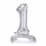 Standing Number Balloon 1 -silver-