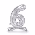 Standing Number Balloon 6 -silver-