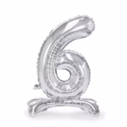 Standing Number Balloon 6 -silver-