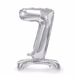 Standing Number Balloon 7 -silver-