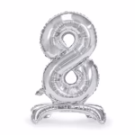 Standing Number Balloon 8 -silver-