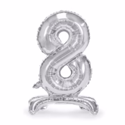 Standing Number Balloon 8 -silver-