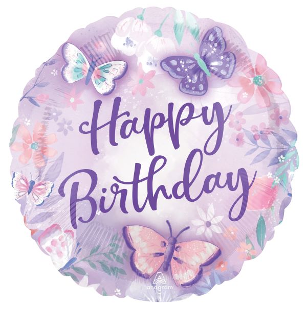 Flutters Butterflies Happy Birthday Foil Balloon - 4288801 -
