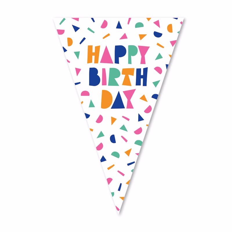 7175 Happy Birthday Flag banner -7571- - Image 1